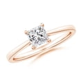 thumbnail image 1 of ANGARA Natural Princess-Cut Diamond Engagement Ring in 14K Rose Gold for Women (Size-5mm| Color-I-J| Clarity-I1-I2) | April Birthstone, Anniversary, Jewelry Gift for Women | Natural Diamond Ring, 1 of 10