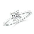 thumbnail image 1 of ANGARA Natural Princess-Cut Diamond Engagement Ring in 14K White Gold for Women (Size-5mm| Color-I-J| Clarity-I1-I2) | April Birthstone, Anniversary, Jewelry Gift for Women | Natural Diamond Ring, 1 of 10