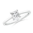 thumbnail image 1 of ANGARA Natural 0.7 Ct. Diamond Solitaire Engagement Ring in Sterling Silver for Women (Ring Size: 5), 1 of 10
