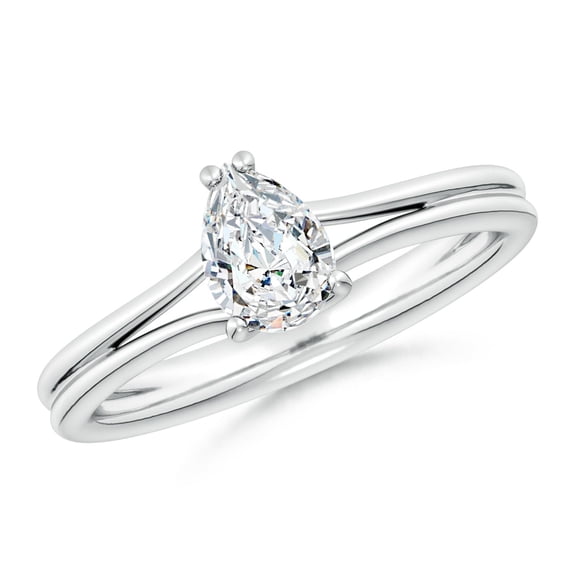 ANGARA Natural 0.71 Ct. Diamond Solitaire Engagement Ring in 14K White Gold for Women (Ring Size: 3)