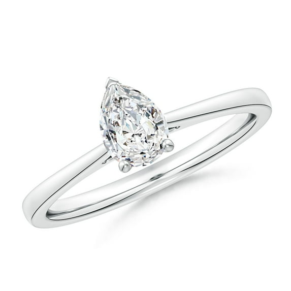 ANGARA Natural 0.71 Ct. Diamond Solitaire Engagement Ring in Sterling Silver for Women (Ring Size: 4.5)