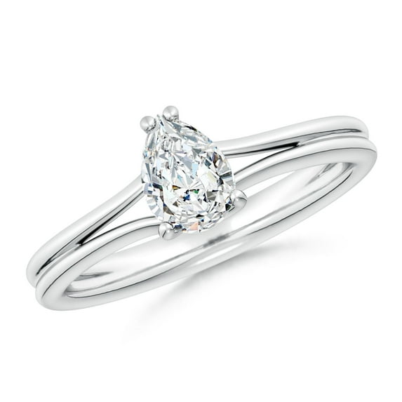ANGARA Natural 0.71 Ct. Diamond Solitaire Engagement Ring in Sterling Silver for Women (Ring Size: 5.5)