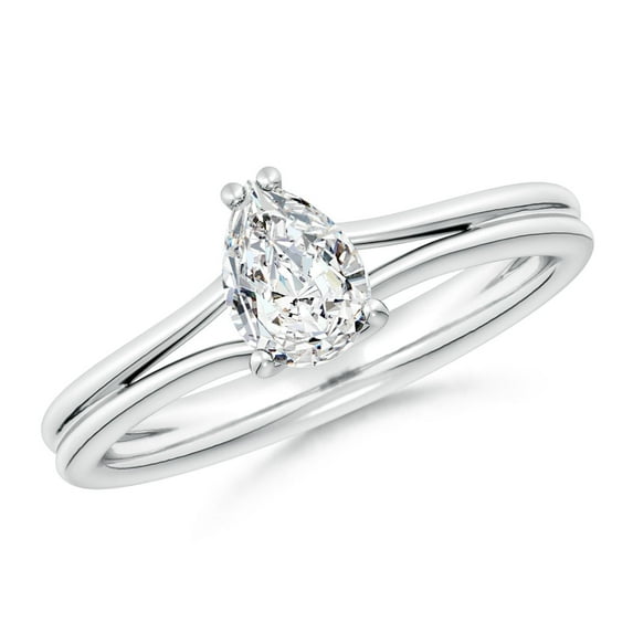ANGARA Natural 0.71 Ct. Diamond Solitaire Engagement Ring in Sterling Silver for Women (Ring Size: 9.5)