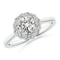 thumbnail image 1 of ANGARA Natural Classic Diamond Scalloped Halo Ring in 14K White Gold for Women (Size-5.8mm| Color-I-J| Clarity-I1-I2) | April Birthstone, Anniversary, Jewelry Gift for Women | Natural Diamond Ring, 1 of 10