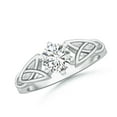 thumbnail image 1 of ANGARA Natural Solitaire Diamond Celtic Knot Ring in 14K White Gold for Women (Size-5.8mm| Color-H| Clarity-SI2) | April Birthstone, Anniversary, Jewelry Gift for Women | Natural Diamond Ring, 1 of 10