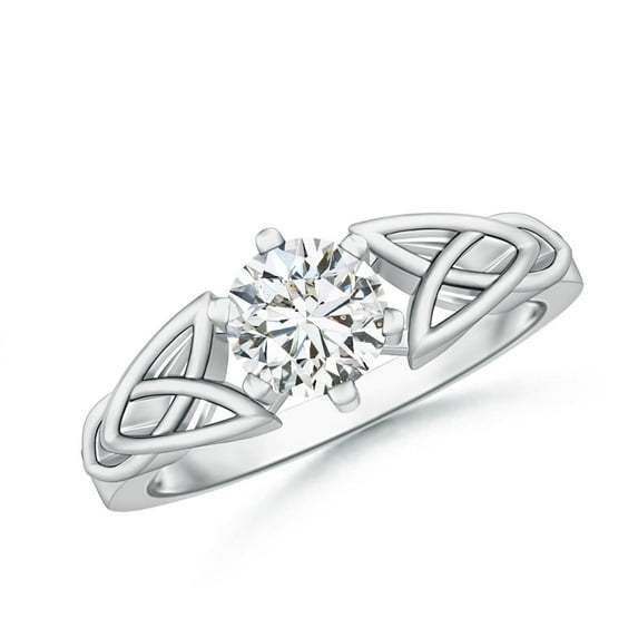 ANGARA Natural Solitaire Diamond Celtic Knot Ring in 14K White Gold for Women (Size-5.8mm| Color-H| Clarity-SI2) | April Birthstone, Anniversary, Jewelry Gift for Women | Natural Diamond Ring