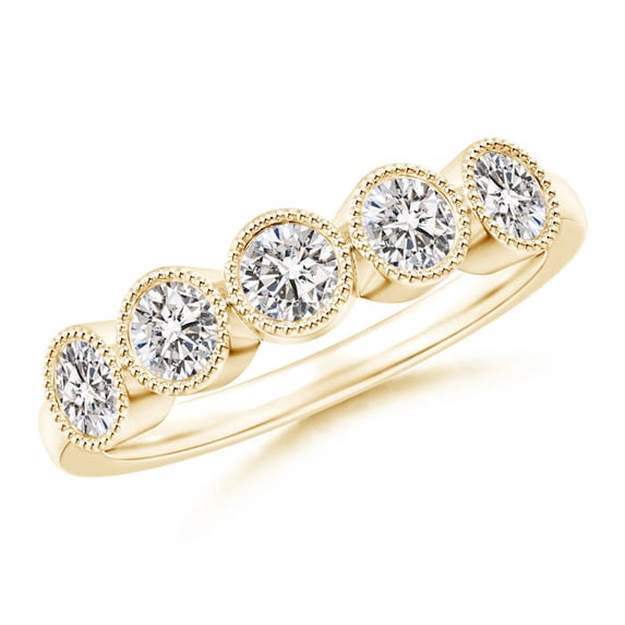 ANGARA Natural 0.73 Ct. Diamond Non Eternity Stackable Ring in 14K Yellow Gold for Women (Ring Size: 12)
