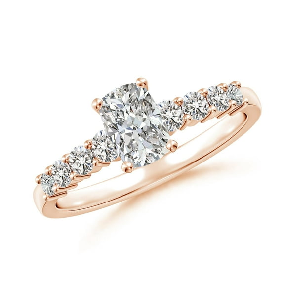 ANGARA Natural 0.75 Ct. Diamond Classic Engagement Ring in 14K Rose Gold for Women (Ring Size: 3)