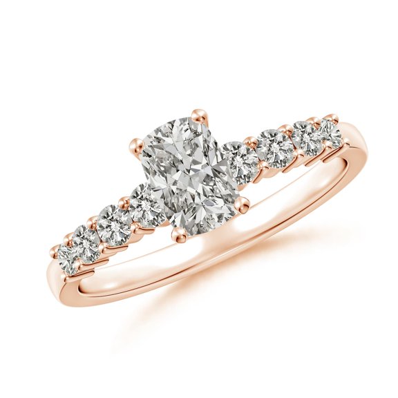 ANGARA Natural Rectangular Diamond Engagement Ring in 14K Rose Gold for Women (Size-6.5x4.5mm| Color-K| Clarity-I3) | April Birthstone, Anniversary, Jewelry Gift for Women | Natural Diamond Ring