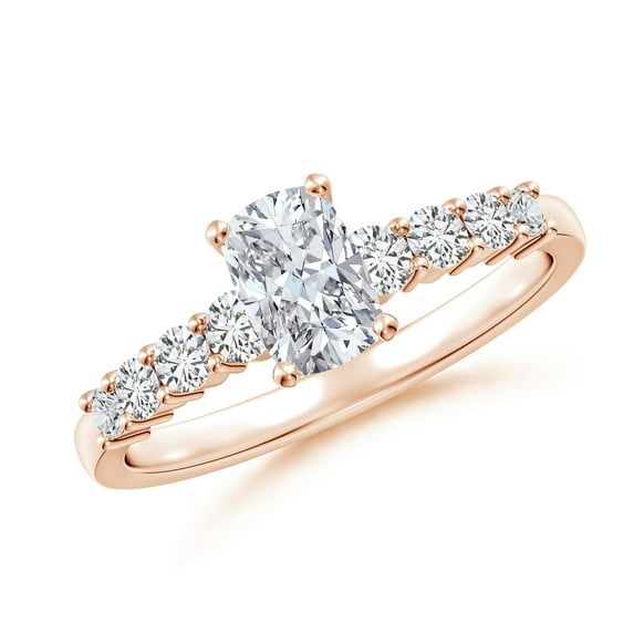 ANGARA Natural Rectangular Diamond Engagement Ring in 14K Rose Gold for Women (Size-6.5x4.5mm| Color-H| Clarity-SI2) | April Birthstone, Anniversary, Jewelry Gift for Women | Natural Diamond Ring