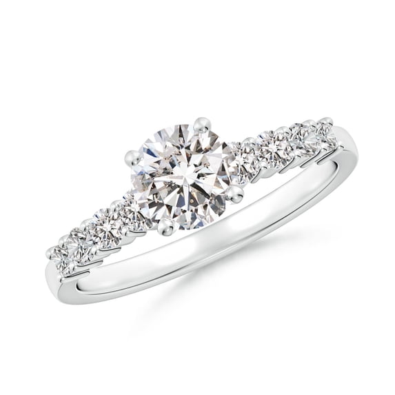 ANGARA Natural 0.75 Ct. Diamond Classic Engagement Ring in 14K White Gold for Women (Ring Size: 3)