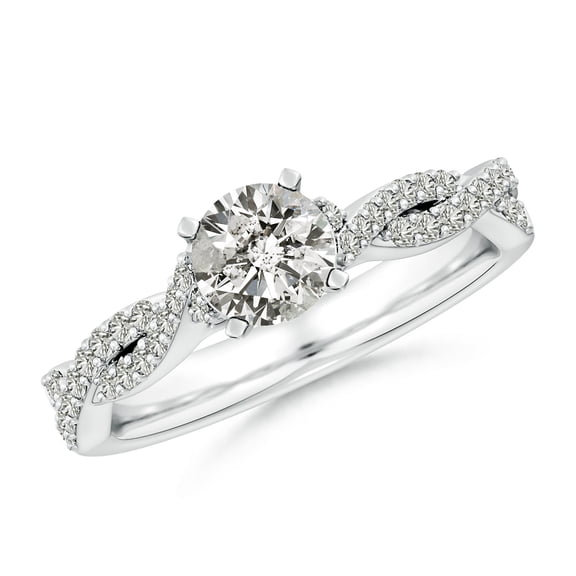 ANGARA Natural 0.75 Ct. Diamond Classic Engagement Ring in Sterling Silver for Women (Ring Size: 10.5)