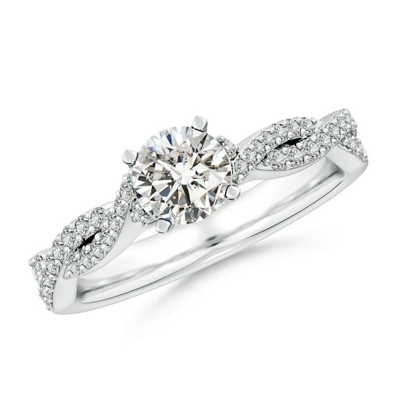 ANGARA Natural 0.75 Ct. Diamond Classic Engagement Ring in Sterling Silver for Women (Ring Size: 7.5)