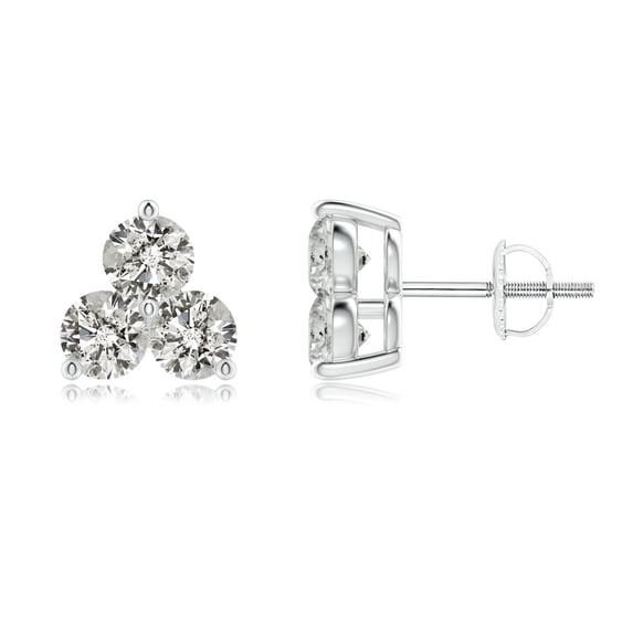 ANGARA Natural 0.75 Ct. Diamond Classic Stud Earrings in 14K White Gold for Women