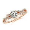 thumbnail image 1 of ANGARA Natural 0.75 Ct. Diamond Side Stone Engagement Ring in 14K Rose Gold for Women (Ring Size: 3), 1 of 10
