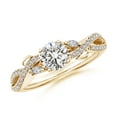 thumbnail image 1 of ANGARA Natural 0.75 Ct. Diamond Side Stone Engagement Ring in 14K Yellow Gold for Women (Ring Size: 3), 1 of 10