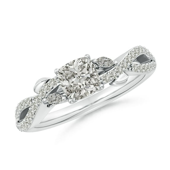ANGARA Natural 0.75 Ct. Diamond Side Stone Engagement Ring in Sterling Silver for Women (Ring Size: 10)