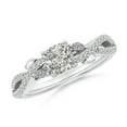 thumbnail image 1 of ANGARA Natural 0.75 Ct. Diamond Side Stone Engagement Ring in Sterling Silver for Women (Ring Size: 7.5), 1 of 10