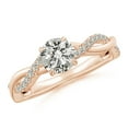 thumbnail image 1 of ANGARA Natural Solitaire Diamond Engagement Ring in 14K Rose Gold for Women (Size-5.9mm| Color-K| Clarity-I3) | April Birthstone, Anniversary, Jewelry Gift for Women | Natural Diamond Ring, 1 of 11