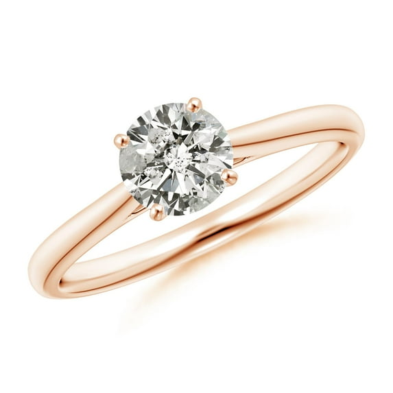 ANGARA Natural Diamond Tapered Cathedral Engagement Ring in 14K Rose Gold for Women (Size-5.9mm| Color-K| Clarity-I3) | April Birthstone, Anniversary, Jewelry Gift for Women | Natural Diamond Ring