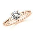 thumbnail image 1 of ANGARA Natural Diamond Solitaire Engagement Ring in 14K Rose Gold for Women (Size-5.9mm| Color-I-J| Clarity-I1-I2) | April Birthstone, Anniversary, Jewelry Gift for Women | Natural Diamond Ring, 1 of 9