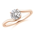 thumbnail image 1 of ANGARA Natural Diamond Bypass Engagement Ring in 14K Rose Gold for Women (Size-5.9mm| Color-I-J| Clarity-I1-I2) | April Birthstone, Anniversary, Jewelry Gift for Women | Natural Diamond Ring, 1 of 9