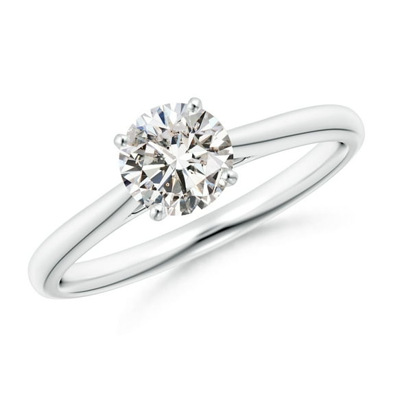 ANGARA Natural Diamond Tapered Cathedral Engagement Ring in 14K White Gold for Women (Size-5.9mm| Color-I-J| Clarity-I1-I2) | Anniversary, Jewelry Gift for Women | Natural Diamond Ring