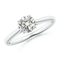 thumbnail image 1 of ANGARA Natural Diamond Tapered Cathedral Engagement Ring in 14K White Gold for Women (Size-5.9mm| Color-I-J| Clarity-I1-I2) | Anniversary, Jewelry Gift for Women | Natural Diamond Ring, 1 of 11