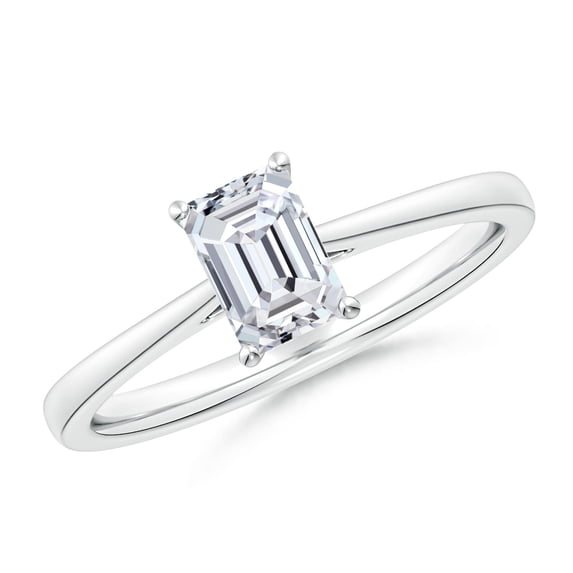 ANGARA Natural 0.75 Ct. Diamond Solitaire Engagement Ring in 14K White Gold for Women (Ring Size: 3.5)