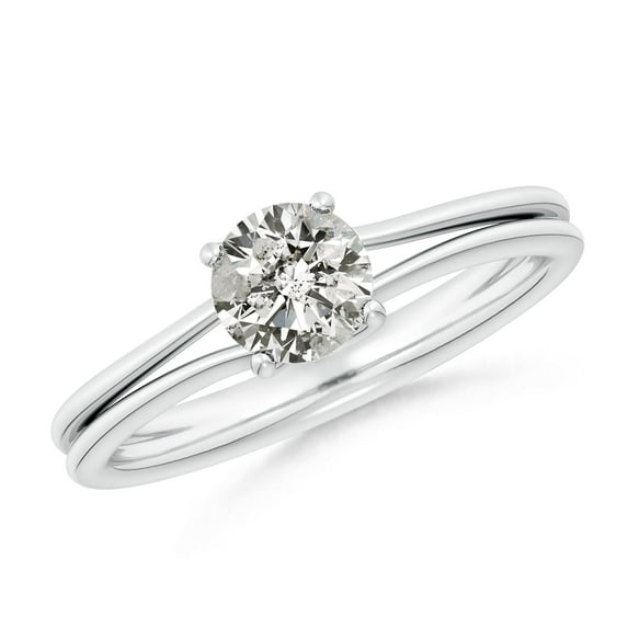 ANGARA Natural 0.75 Ct. Diamond Solitaire Engagement Ring in 14K White Gold for Women (Ring Size: 3)