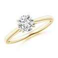 thumbnail image 1 of ANGARA Natural Diamond Tapered Cathedral Engagement Ring in 14K Yellow Gold for Women (Size-5.9mm| Color-H| Clarity-SI2) | April Birthstone, Anniversary, Jewelry Gift for Women | Natural Diamond Ring, 1 of 10