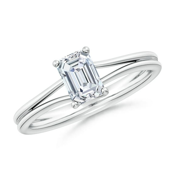 ANGARA Natural 0.75 Ct. Diamond Solitaire Engagement Ring in Sterling Silver for Women (Ring Size: 10)