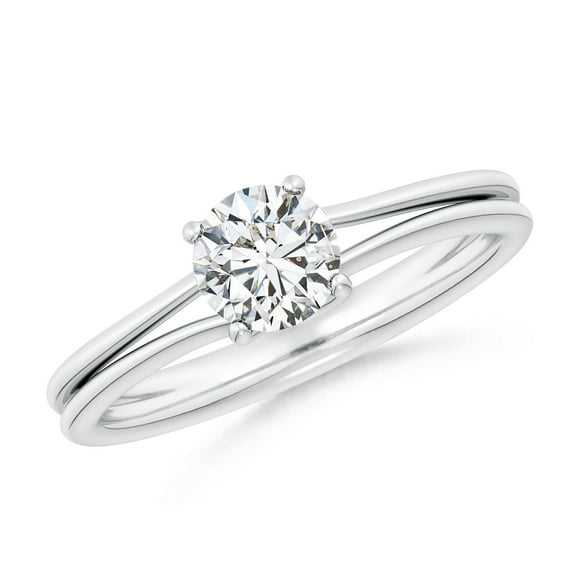 ANGARA Natural 0.75 Ct. Diamond Solitaire Engagement Ring in Sterling Silver for Women (Ring Size: 4.5)