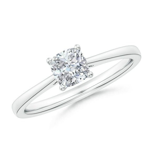 ANGARA Natural 0.75 Ct. Diamond Solitaire Engagement Ring in Sterling Silver for Women (Ring Size: 4)