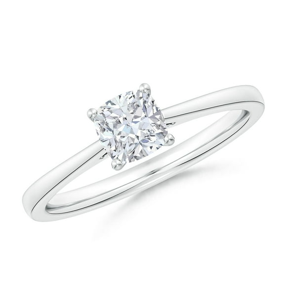 ANGARA Natural 0.75 Ct. Diamond Solitaire Engagement Ring in Sterling Silver for Women (Ring Size: 4)