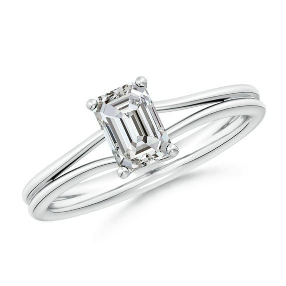 ANGARA Natural 0.75 Ct. Diamond Solitaire Engagement Ring in Sterling Silver for Women (Ring Size: 4)