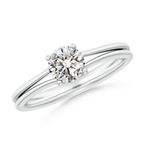 ANGARA Natural 0.75 Ct. Diamond Solitaire Engagement Ring in Sterling Silver for Women (Ring Size: 8.5)