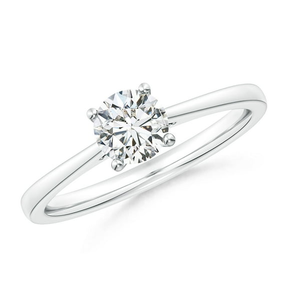 ANGARA Natural 0.75 Ct. Diamond Solitaire Engagement Ring in Sterling Silver for Women (Ring Size: 9.5)