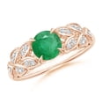 thumbnail image 1 of ANGARA Natural 0.75 Ct. Emerald with Diamond Vintage Inspired Ring in 14K Rose Gold for Women (Ring Size: 11.5), 1 of 10