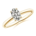 thumbnail image 1 of ANGARA Natural Oval Diamond Solitaire Engagement Ring in 14K Yellow Gold for Women (Size-7x5mm| Color-K| Clarity-I3) | April Birthstone, Anniversary, Jewelry Gift for Women | Natural Diamond Ring, 1 of 9