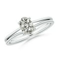 thumbnail image 1 of ANGARA Natural 0.76 Ct. Diamond Solitaire Engagement Ring in Sterling Silver for Women (Ring Size: 8.5), 1 of 10