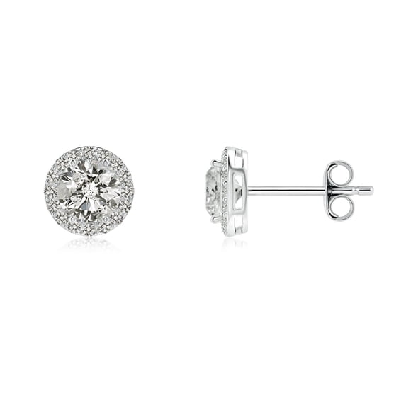 ANGARA Natural Vintage-Inspired Diamond Stud Earrings in 925 Sterling Silver for Women (Size-4.7mm| Color-K| Clarity-I3) | Anniversary, Jewelry Gift for Women | Natural Diamond Earrings