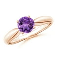 thumbnail image 1 of ANGARA Natural 0.8 Ct. Amethyst Solitaire Ring in 14K Rose Gold for Women (Ring Size: 10.5), 1 of 8