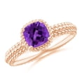 thumbnail image 1 of ANGARA Natural 0.8 Ct. Amethyst Solitaire Ring in 14K Rose Gold for Women (Ring Size: 12), 1 of 9