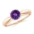 thumbnail image 1 of ANGARA Natural 0.8 Ct. Amethyst Solitaire Ring in 14K Rose Gold for Women (Ring Size: 3), 1 of 9