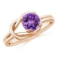 thumbnail image 1 of ANGARA Natural 0.8 Ct. Amethyst Solitaire Ring in 14K Rose Gold for Women (Ring Size: 3), 1 of 9