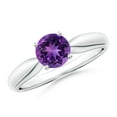 thumbnail image 1 of ANGARA Natural 0.8 Ct. Amethyst Solitaire Ring in 14K White Gold for Women (Ring Size: 11.5), 1 of 9
