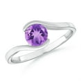 thumbnail image 1 of ANGARA Natural 0.8 Ct. Amethyst Solitaire Ring in 14K White Gold for Women (Ring Size: 3.5), 1 of 9
