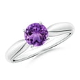 thumbnail image 1 of ANGARA Natural 0.8 Ct. Amethyst Solitaire Ring in 14K White Gold for Women (Ring Size: 5), 1 of 8
