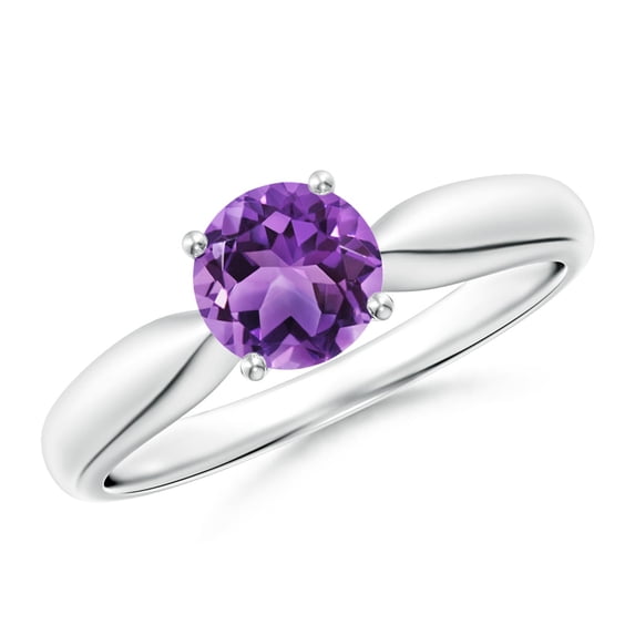 ANGARA Natural 0.8 Ct. Amethyst Solitaire Ring in 14K White Gold for Women (Ring Size: 5)